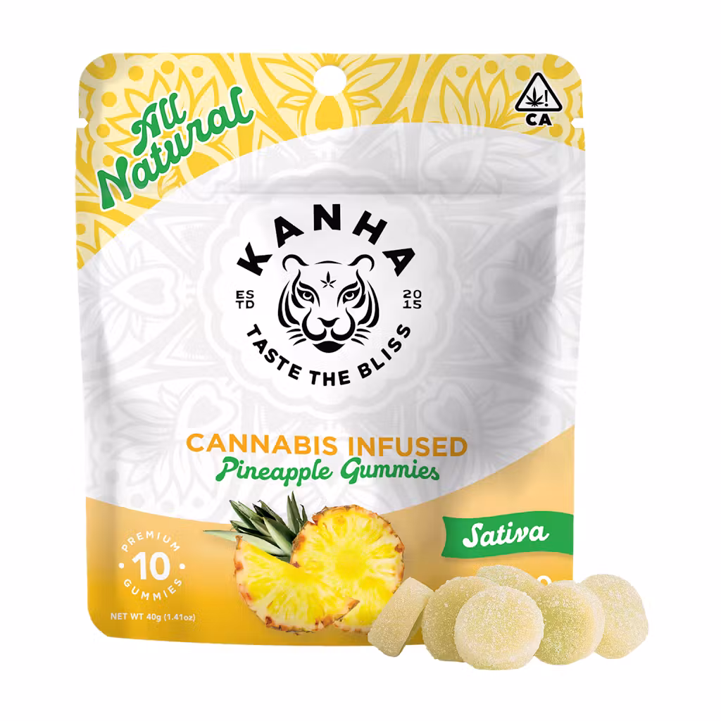 KANHA Classic | Pineapple Gummies | 100mg | 10ct | 10mg/ea