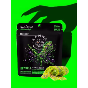 KANHA Sinister Sour Apple | Solventless Crunchy Belts | 100mg | 4ct | 25mg/each